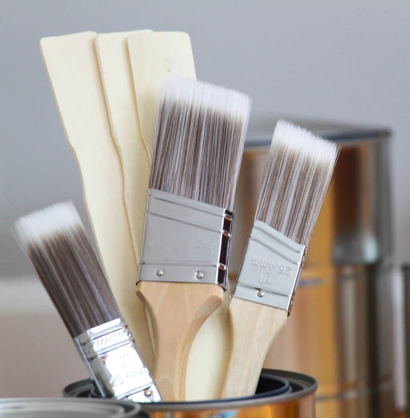Pro-Grade 12PK 3 inch Flat Brush Premium Wall/Trim House Paint Brush Set for Professional Painter and Home Owners Painting Brushes for Cabinet Decks Fences Interior Exterior & Commercial Paintbrush. - Image 3